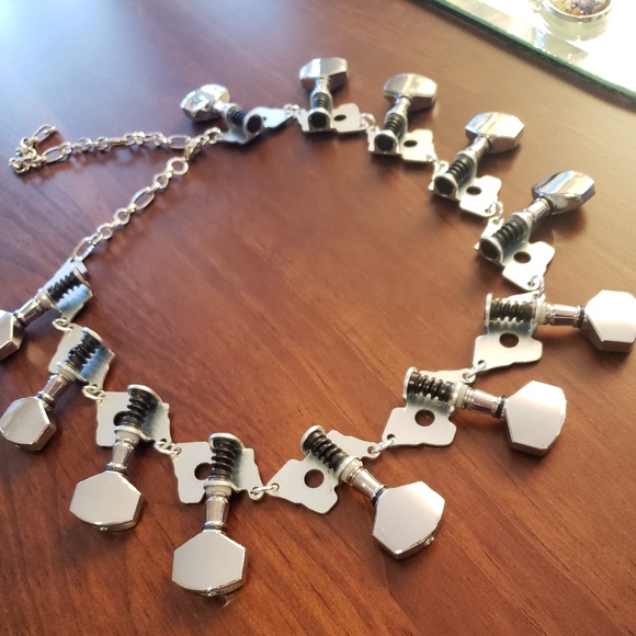 Tuning Peg Collar Statement Necklace - Picture 2 of 6